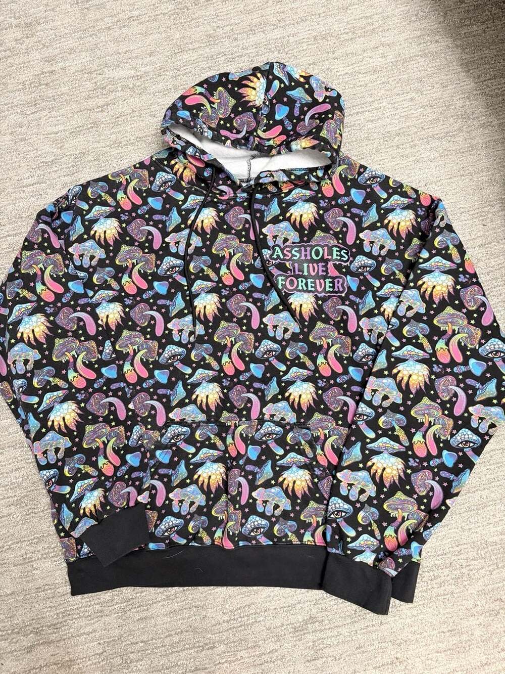A$$holes Live Forever Shroomin Hoodie Size XL
